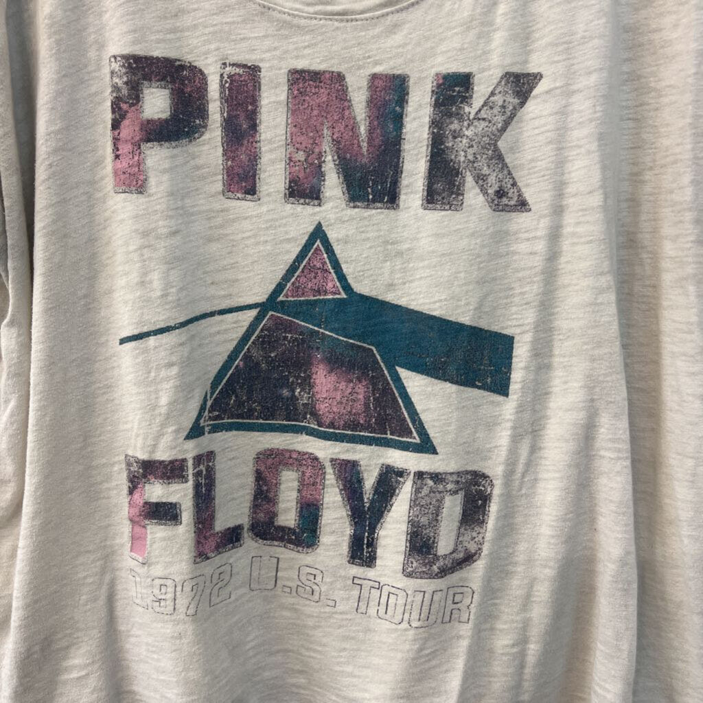 Knit Riot White/ Multi Pink Floyd Short Sleeve Graphic Tee Large