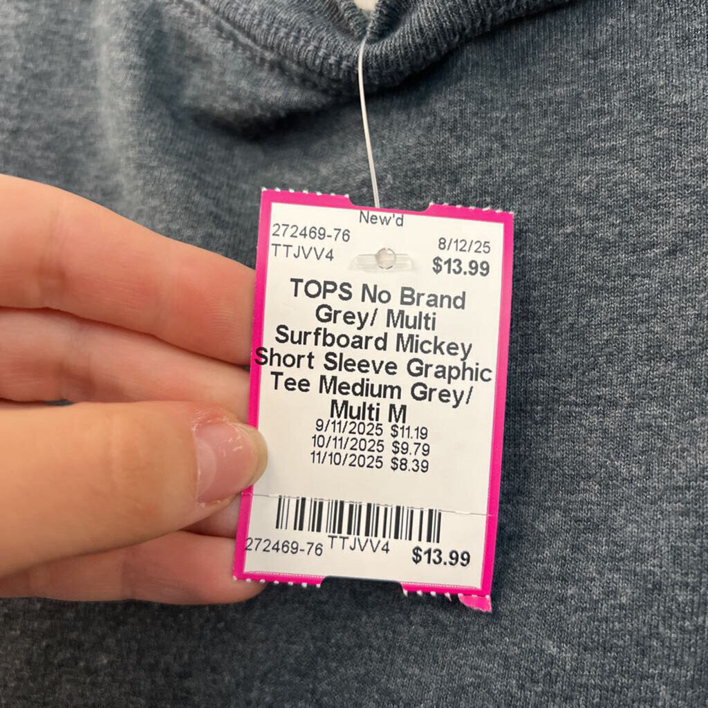 Grey/ Multi Surfboard Mickey Short Sleeve Graphic Tee Medium
