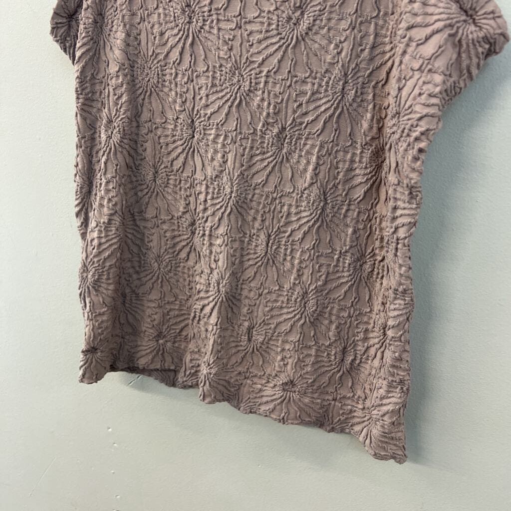 Arula Purple Textured Flower Print Stretchy Tank Top 0X/1X