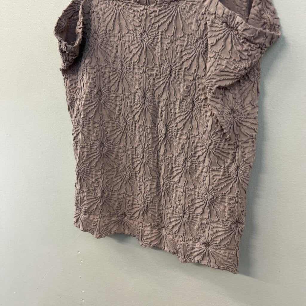 Arula Purple Textured Flower Print Stretchy Tank Top 0X/1X
