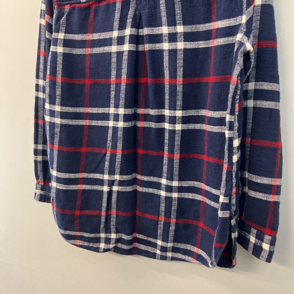 American Eagle Blue/ Multi Soft Plaid Long Sleeve Button Down Top Large