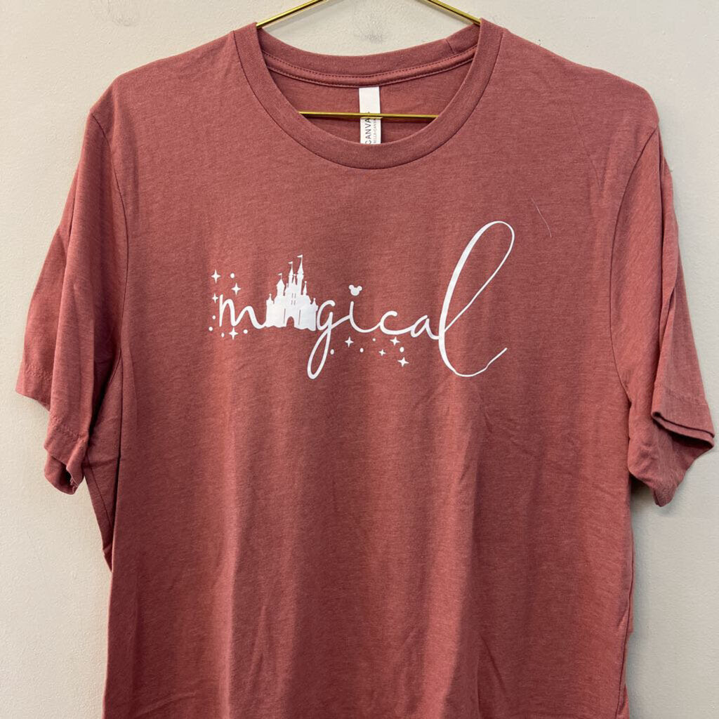 Canvas Pink/ White Magical Disney Short Sleeve Graphic Tee Extra Large
