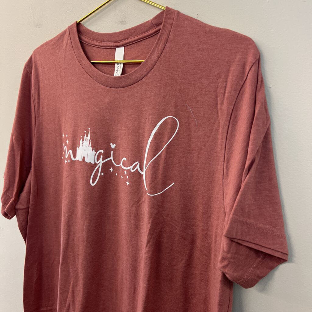 Canvas Pink/ White Magical Disney Short Sleeve Graphic Tee Extra Large