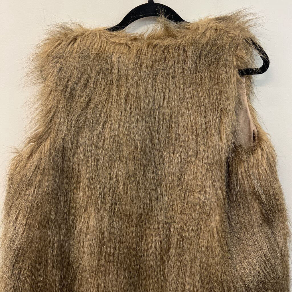 Black Swan Brown Faux Fur Vest Large