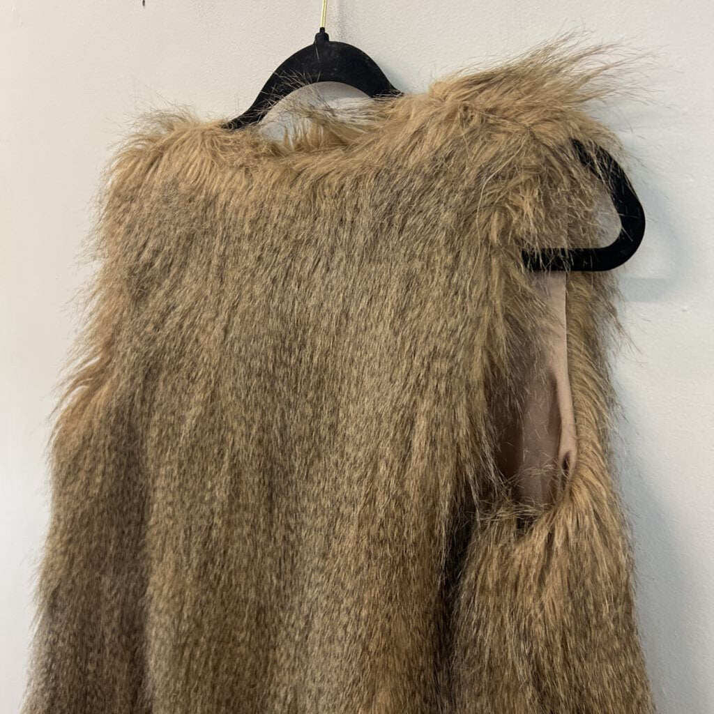 Black Swan Brown Faux Fur Vest Large