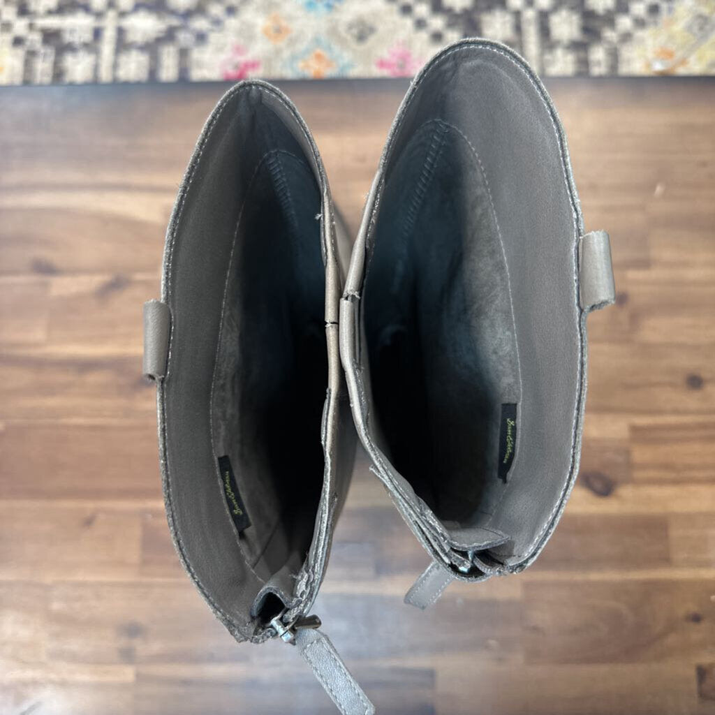 Sam Edelman Grey Leather Penny Riding Boots 7