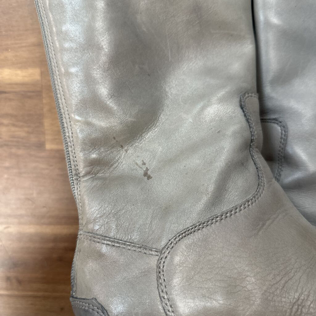 Sam Edelman Grey Leather Penny Riding Boots 7