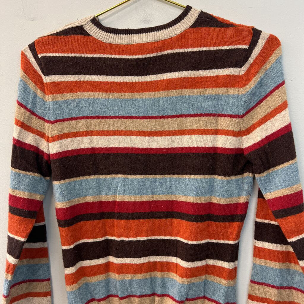Brooks Brothers Brown/ Multi Striped Cable Knit Long Sleeve Sweater Top Small