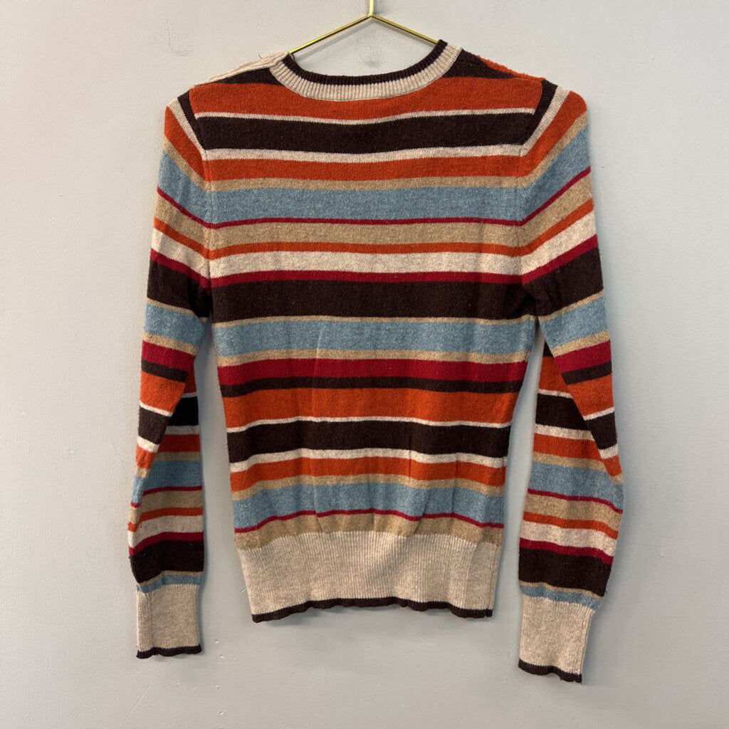 Brooks Brothers Brown/ Multi Striped Cable Knit Long Sleeve Sweater Top Small