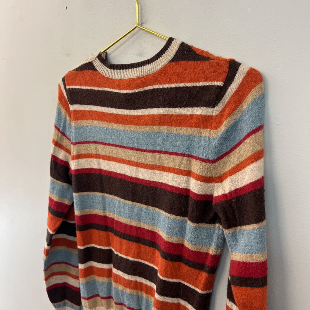 Brooks Brothers Brown/ Multi Striped Cable Knit Long Sleeve Sweater Top Small