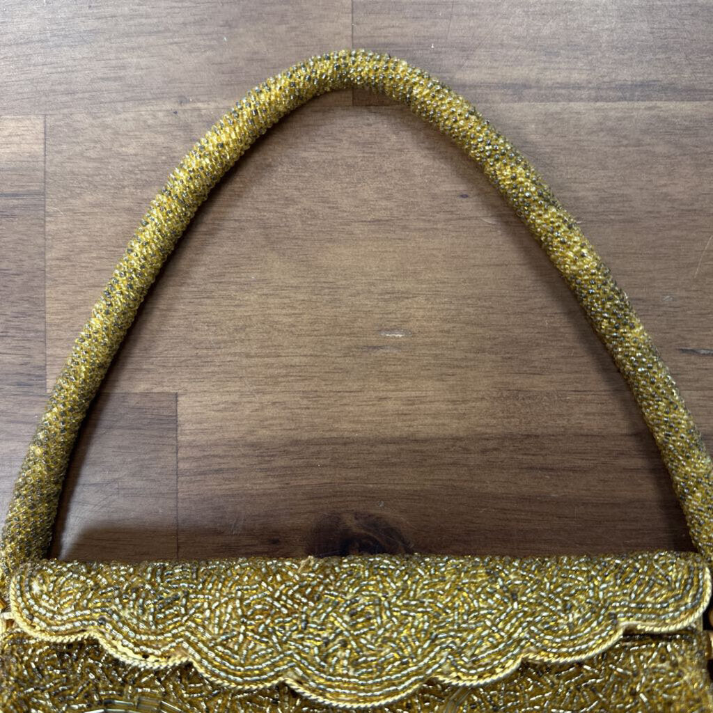 Vintage Gold Beaded Small Purse