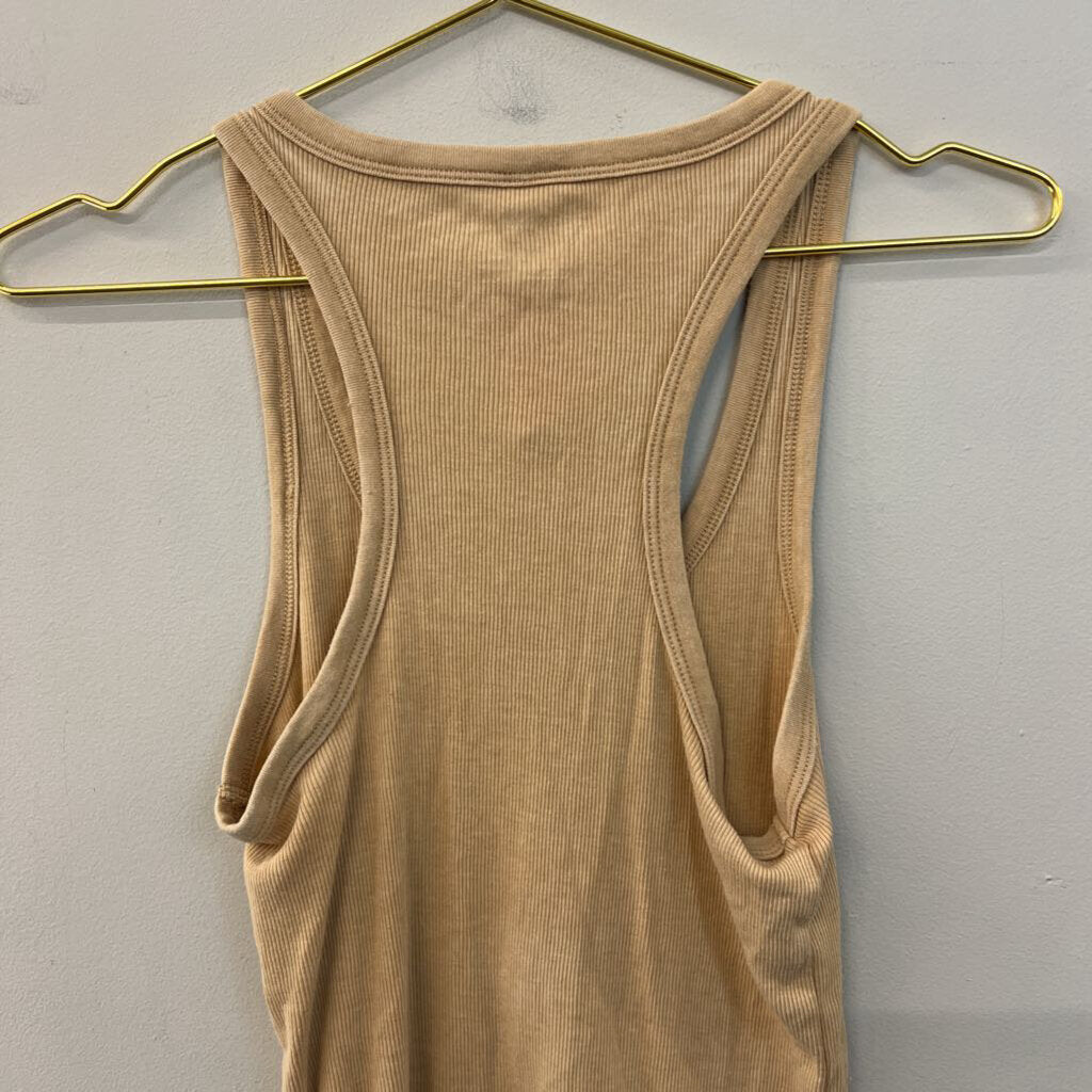 Aerie Brown Ribbed Henley Tank Top Small