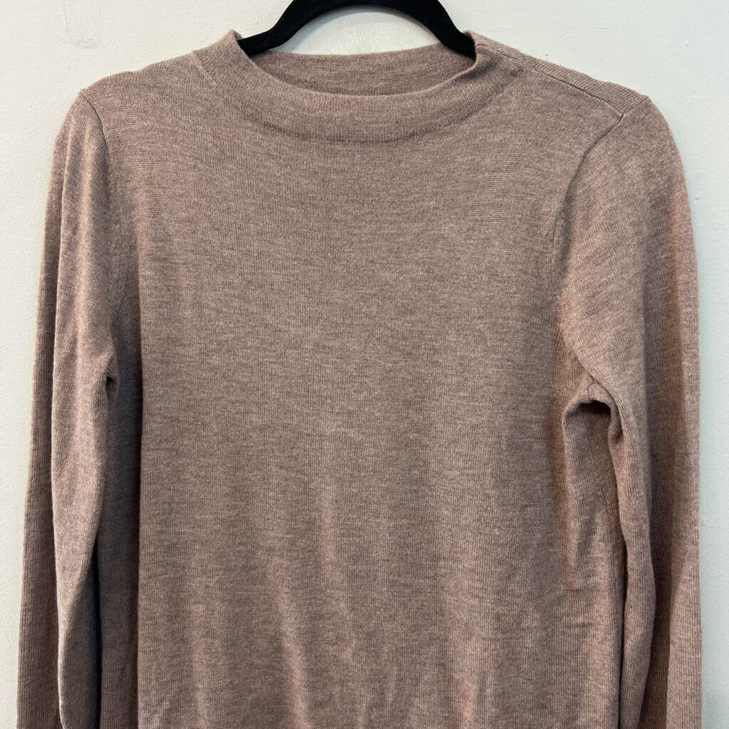 Loft Brown Knit Long Sleeve Top Small