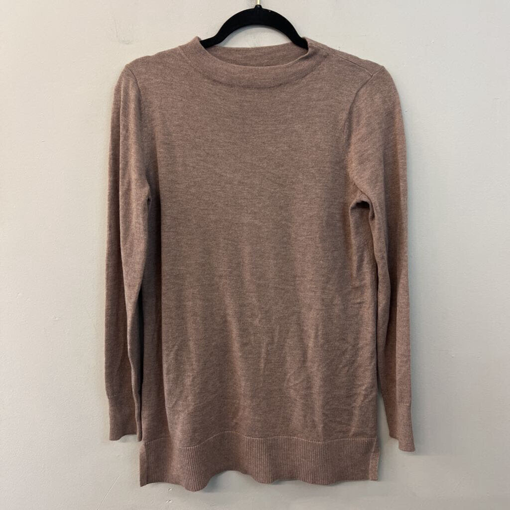 Loft Brown Knit Long Sleeve Top Small
