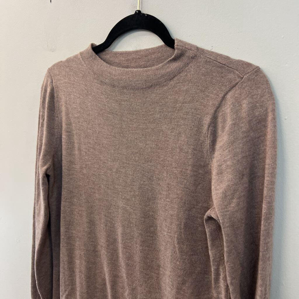 Loft Brown Knit Long Sleeve Top Small