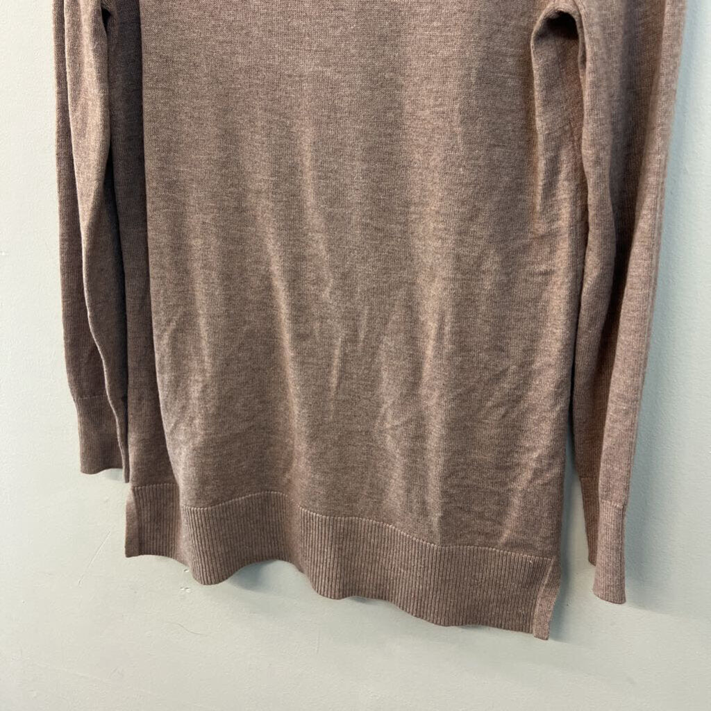 Loft Brown Knit Long Sleeve Top Small