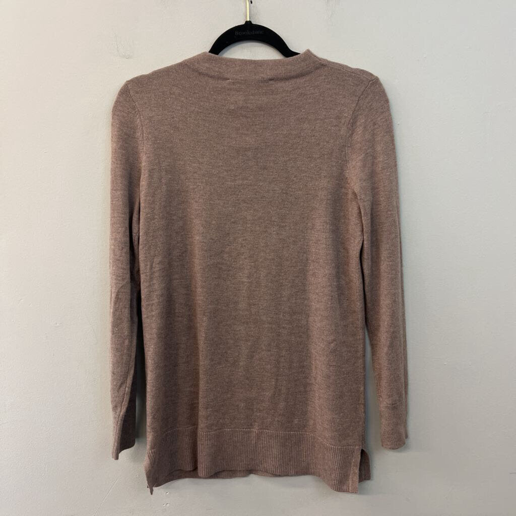Loft Brown Knit Long Sleeve Top Small