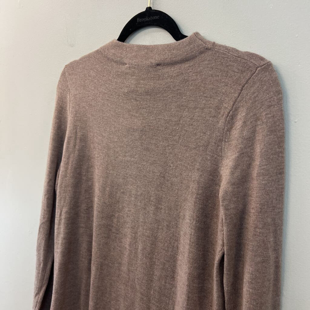Loft Brown Knit Long Sleeve Top Small