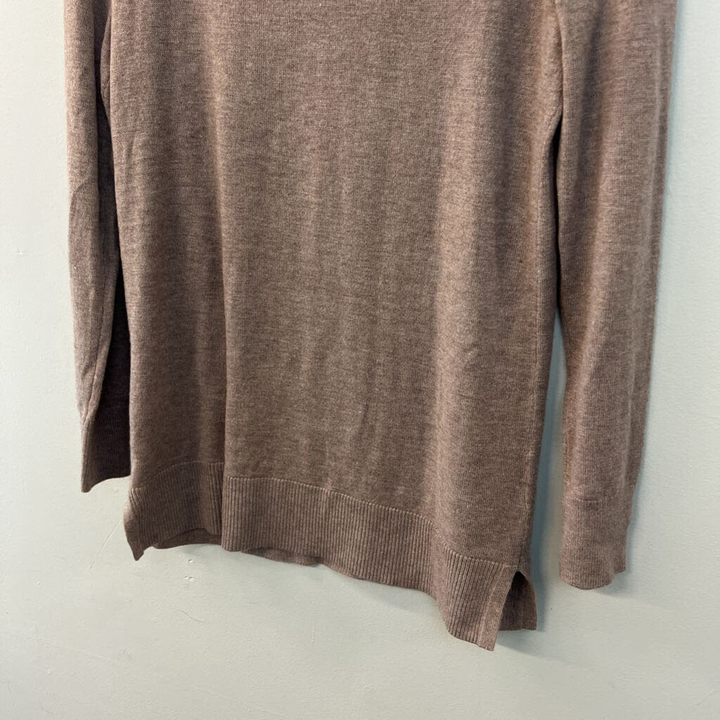 Loft Brown Knit Long Sleeve Top Small