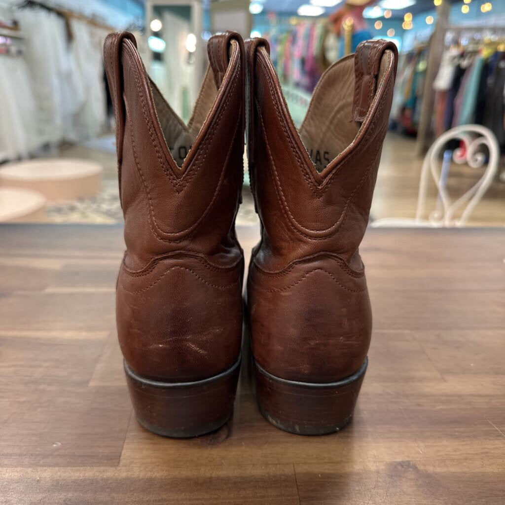 Tecovas Dark Brown Leather The Penny Ankle Boots 7