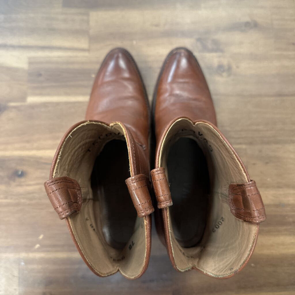 Tecovas Dark Brown Leather The Penny Ankle Boots 7