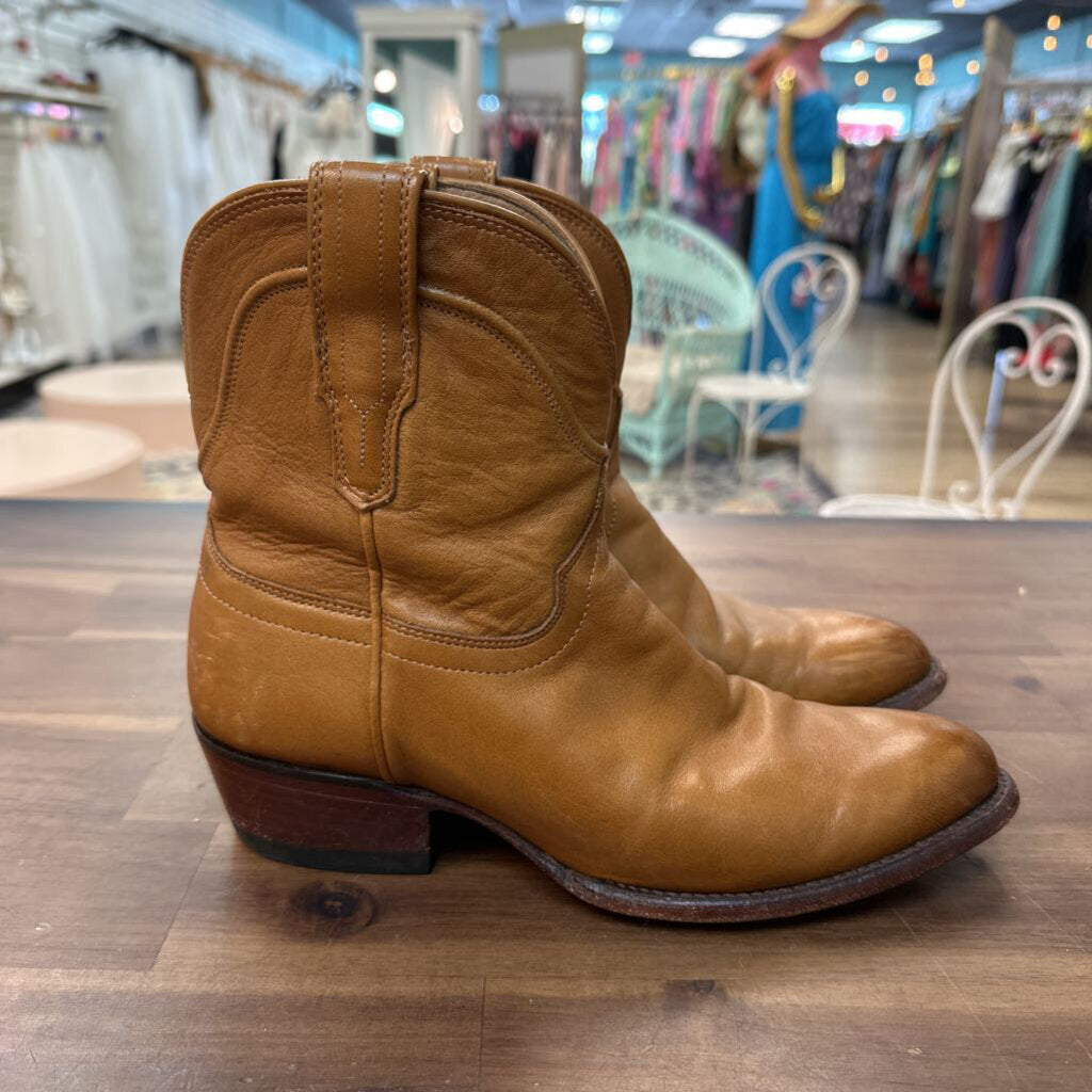 Tecovas Light Brown Leather The Penny Ankle Boots