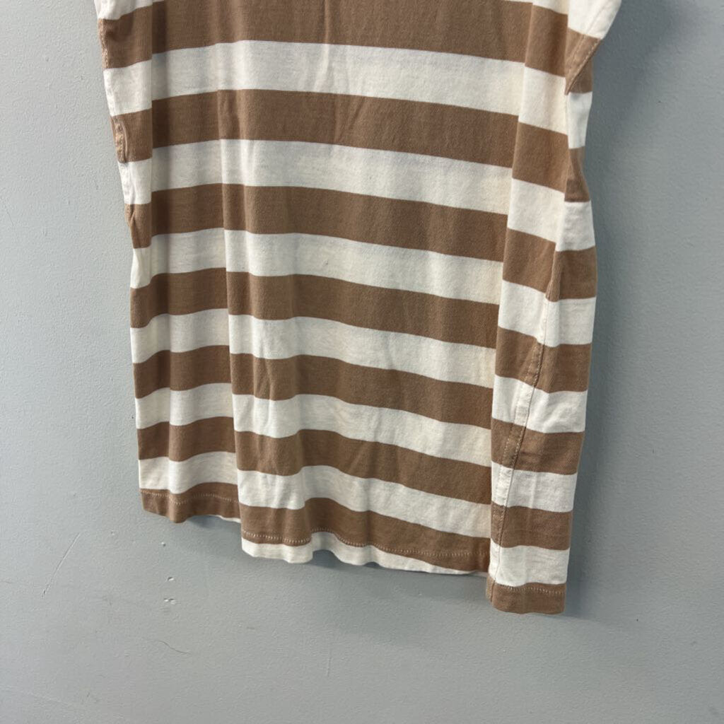 AMO Brown/ White Striped Tank Top Small