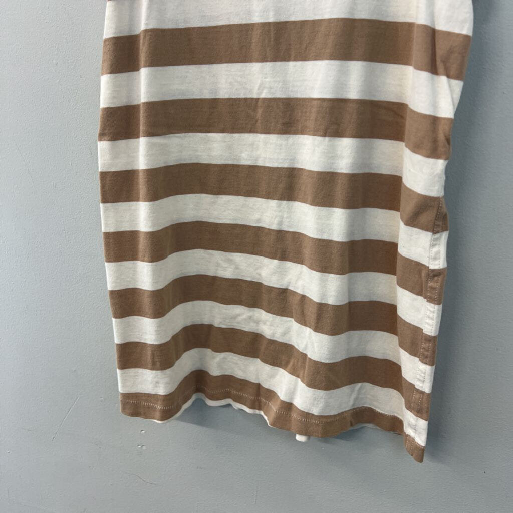 AMO Brown/ White Striped Tank Top Small