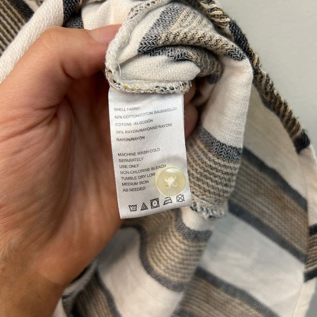 Isabella Sinclair Cream/ Brown Striped Long Sleeve Top Extra Small