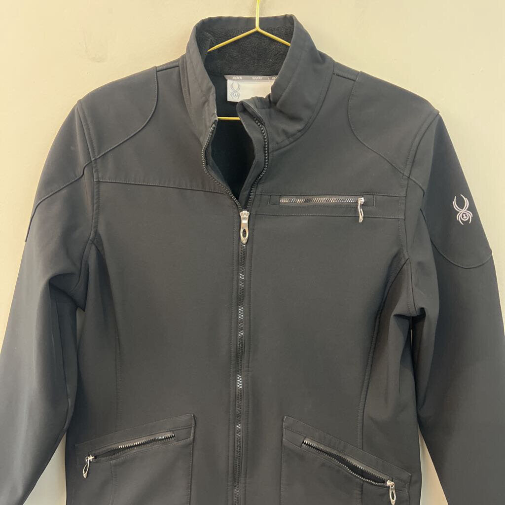 Spyder Black Long Sleeve Zip Up Jacket Large