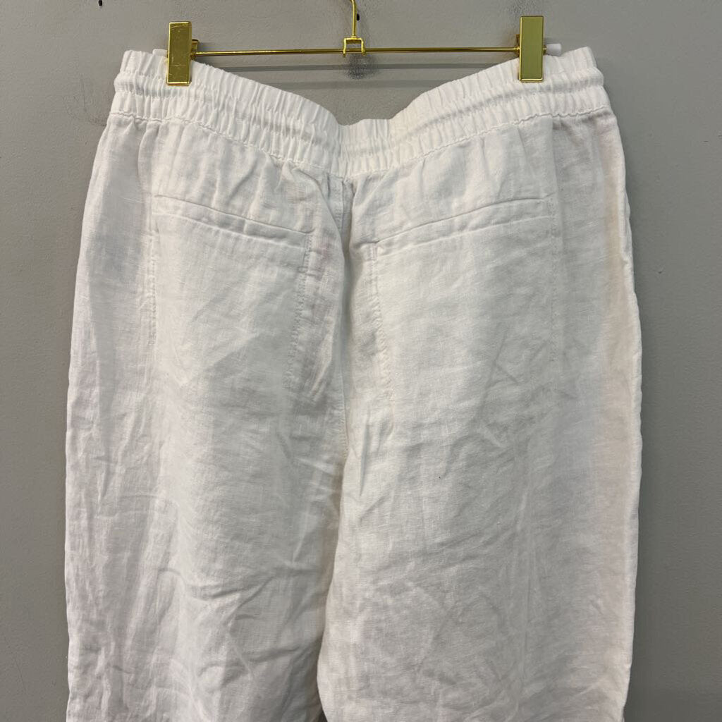 Athleta White Retreat Linen Pant 10 Petite