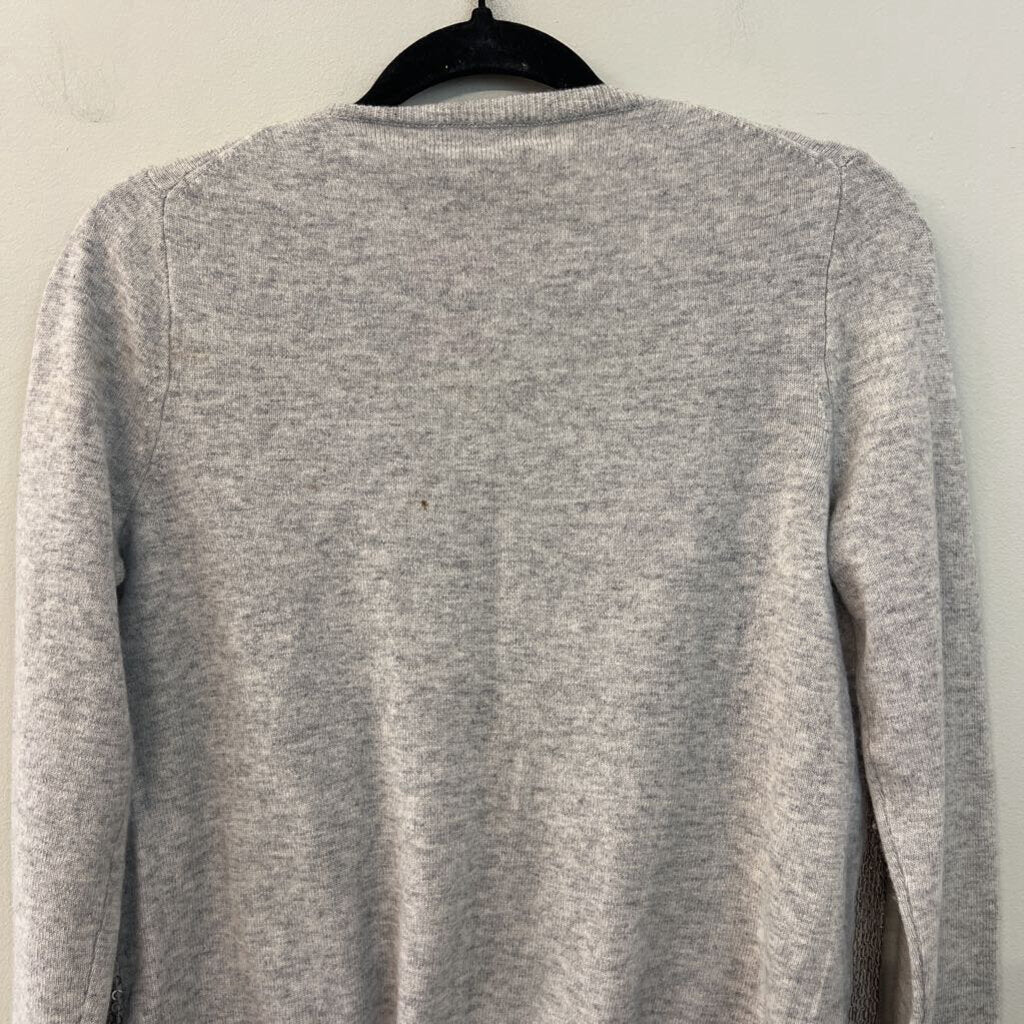 J Crew Grey/ Silver Sequin Long Sleeve Cardigan Sweater Small