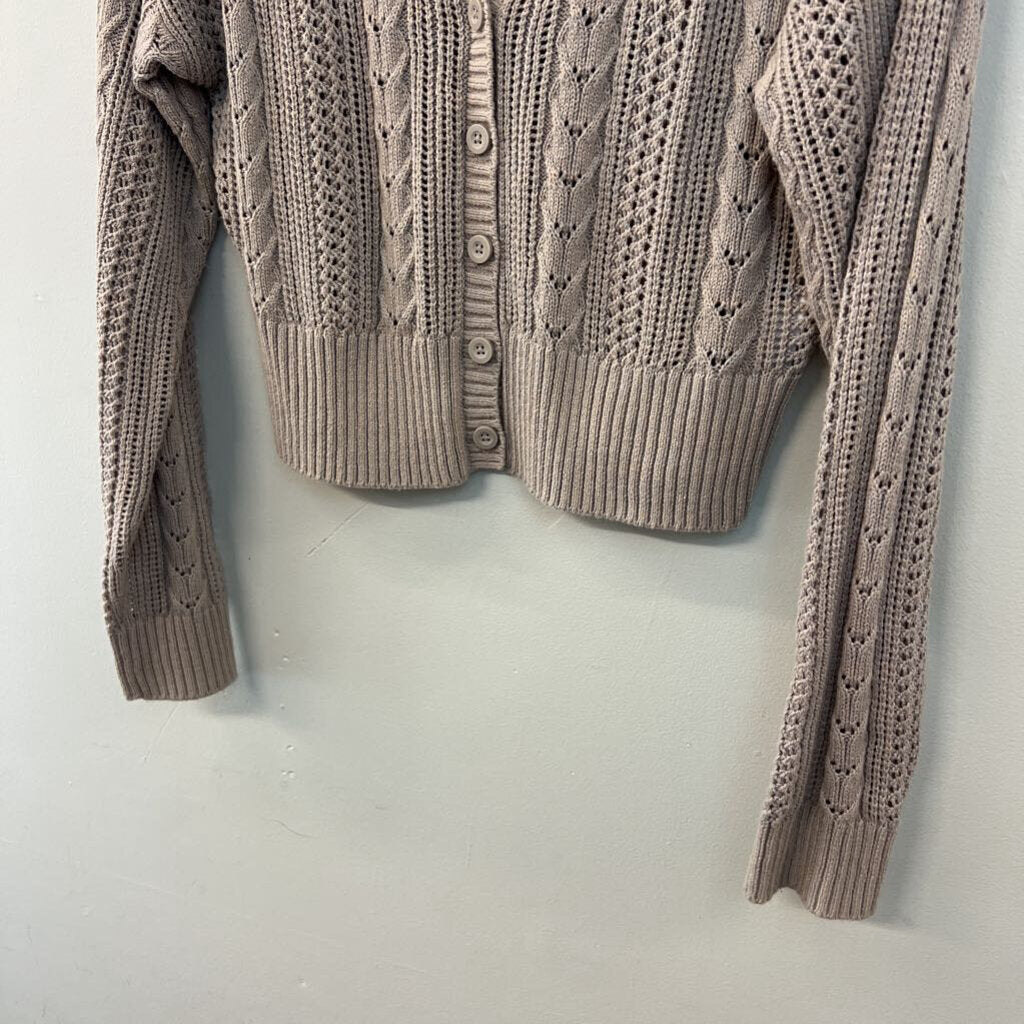 Hollister Brown Knit Cardigan Sweater Medium