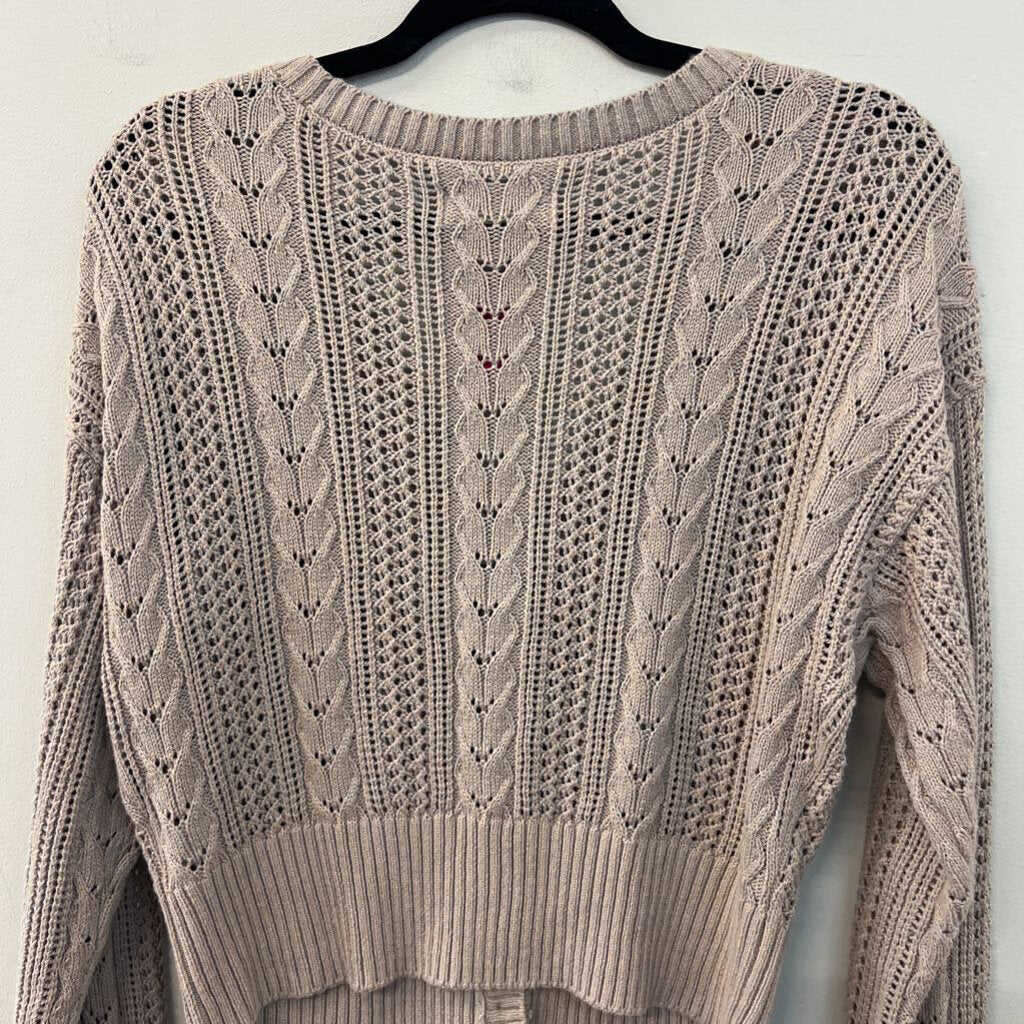 Hollister Brown Knit Cardigan Sweater Medium