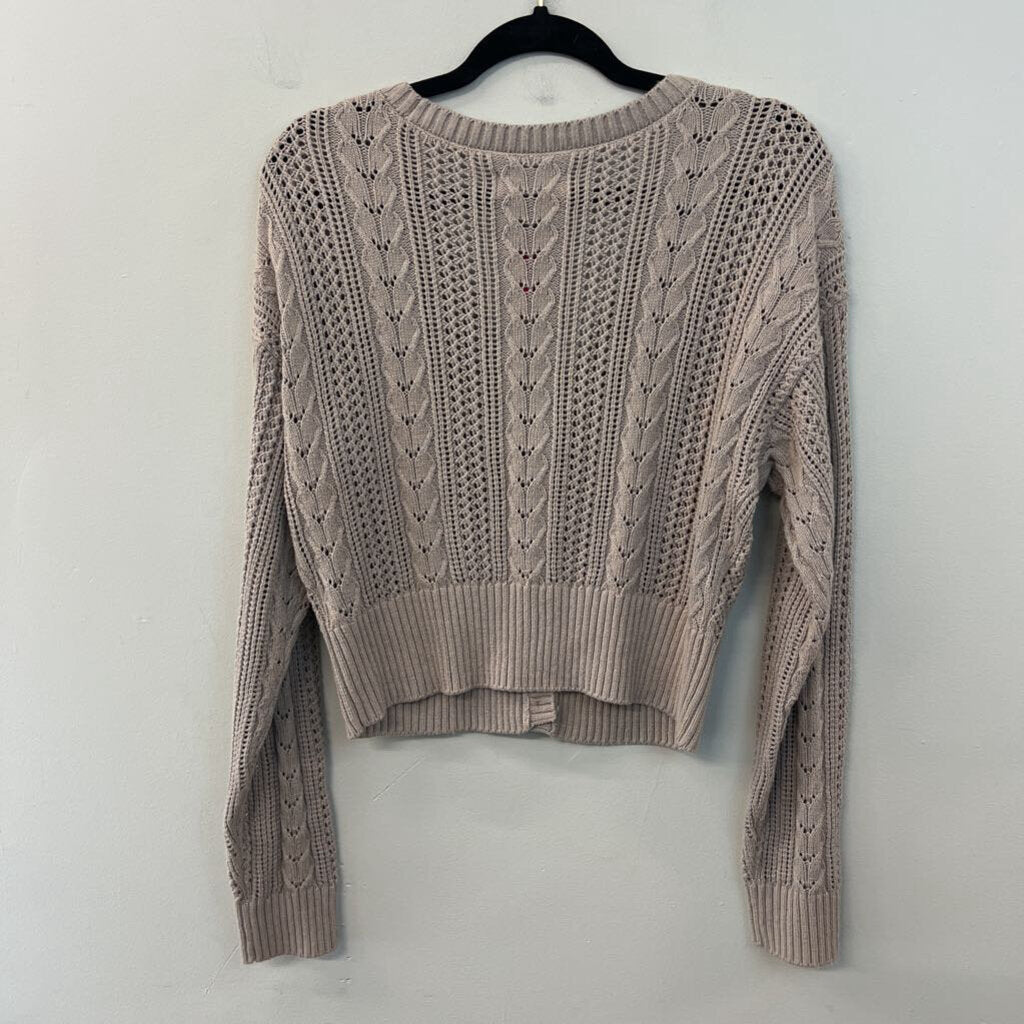 Hollister Brown Knit Cardigan Sweater Medium
