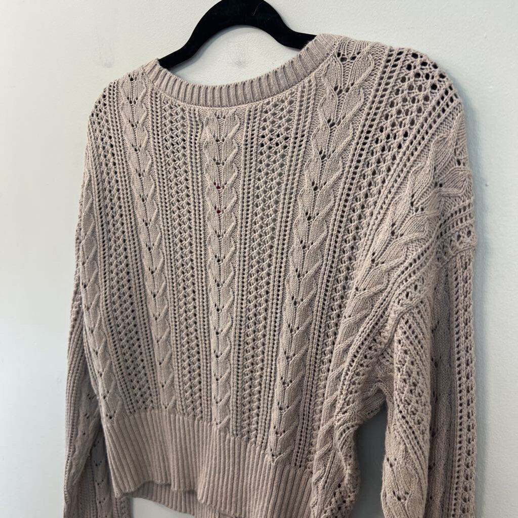 Hollister Brown Knit Cardigan Sweater Medium