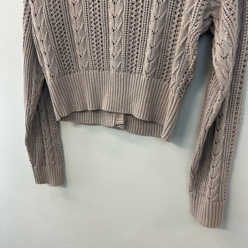 Hollister Brown Knit Cardigan Sweater Medium