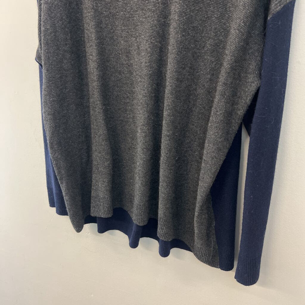 Madewell Grey/ Navy Knit Long Sleeve Sweater Top XXL