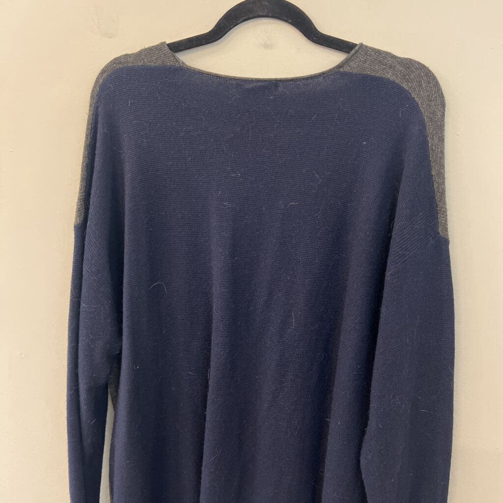 Madewell Grey/ Navy Knit Long Sleeve Sweater Top XXL