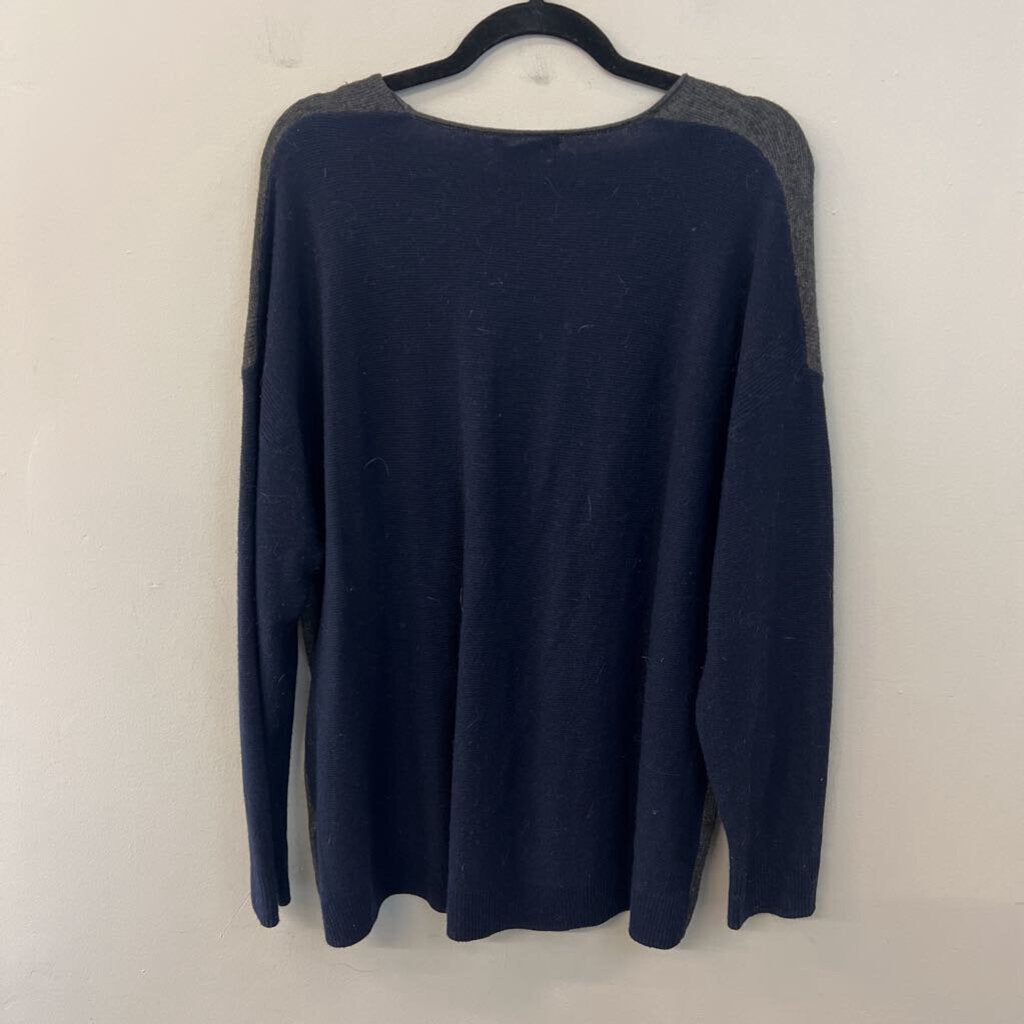 Madewell Grey/ Navy Knit Long Sleeve Sweater Top XXL