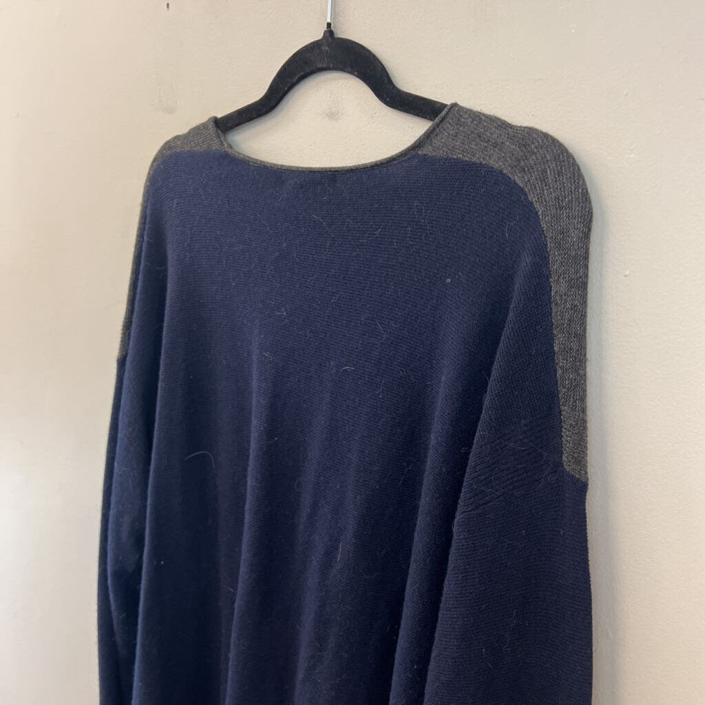 Madewell Grey/ Navy Knit Long Sleeve Sweater Top XXL