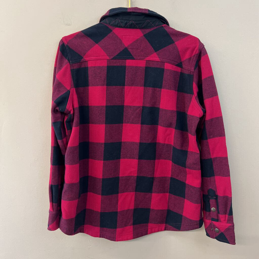 Orvis Pink/ Black Gingham Long Sleeve Shacket Large