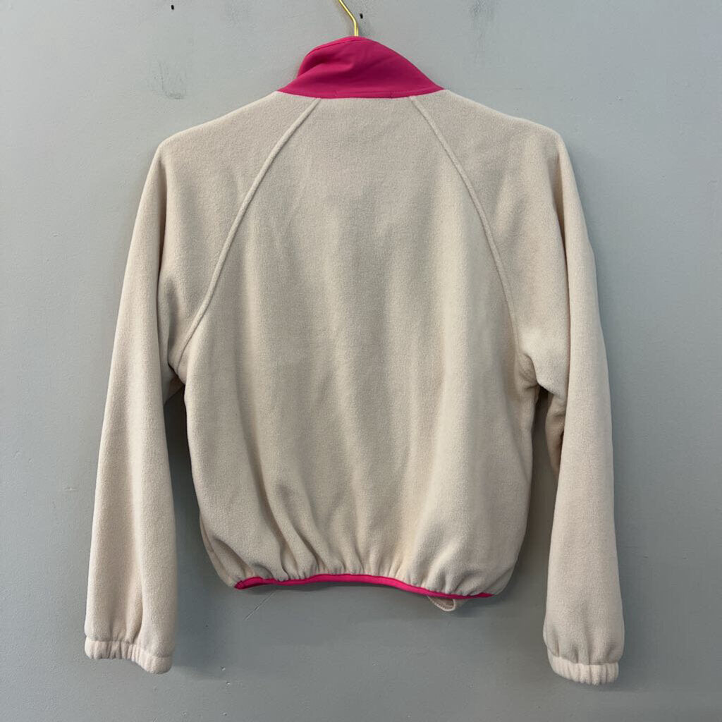 Hippie Rose Cream/ Pink Trim Fleece Pullover Small