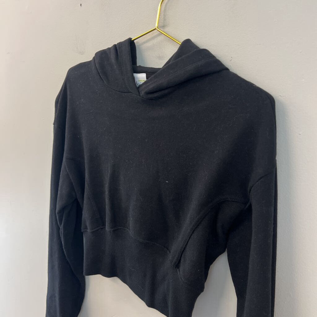 Offline by Aerie Black Cropped Hoodie Extra Small