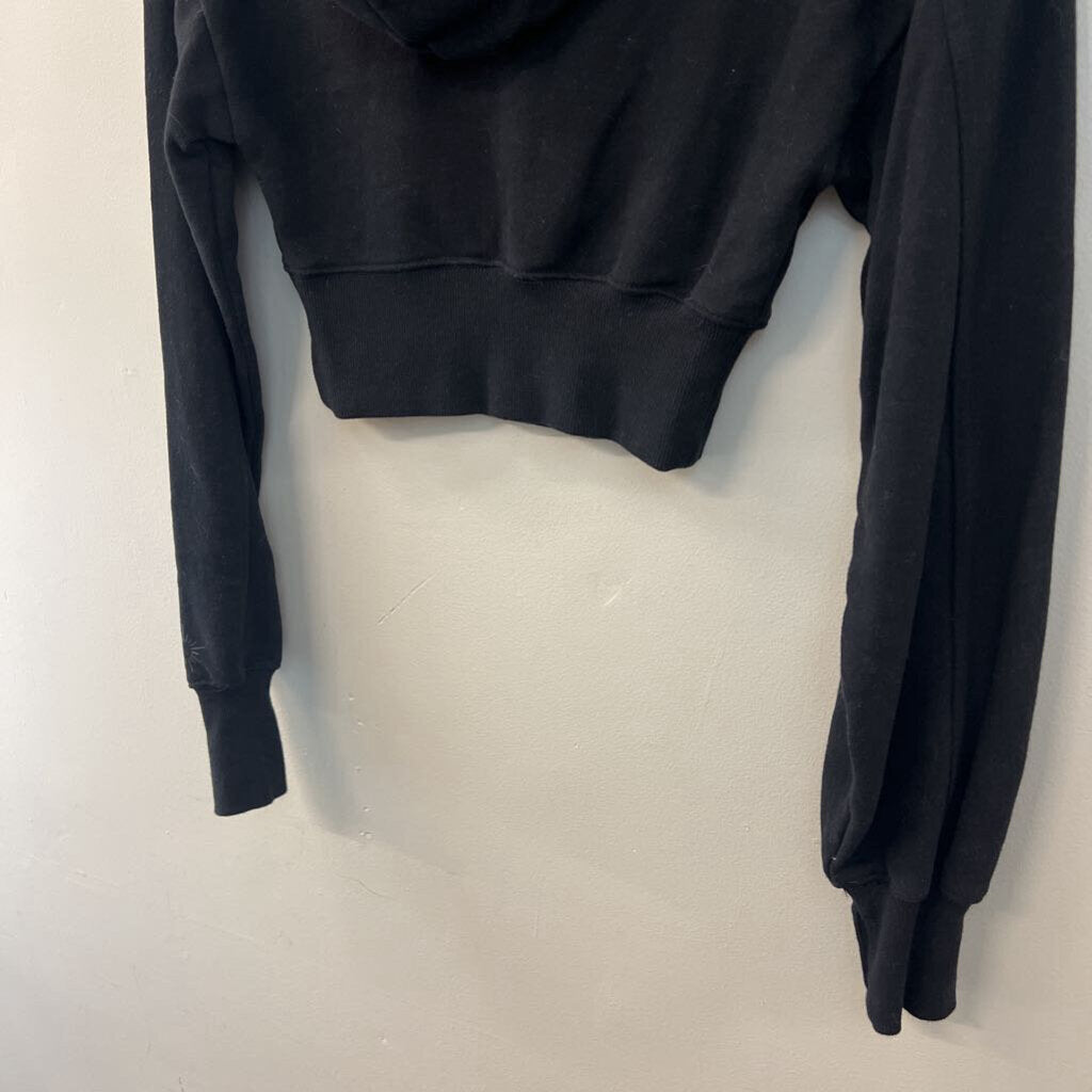 Offline by Aerie Black Cropped Hoodie Extra Small