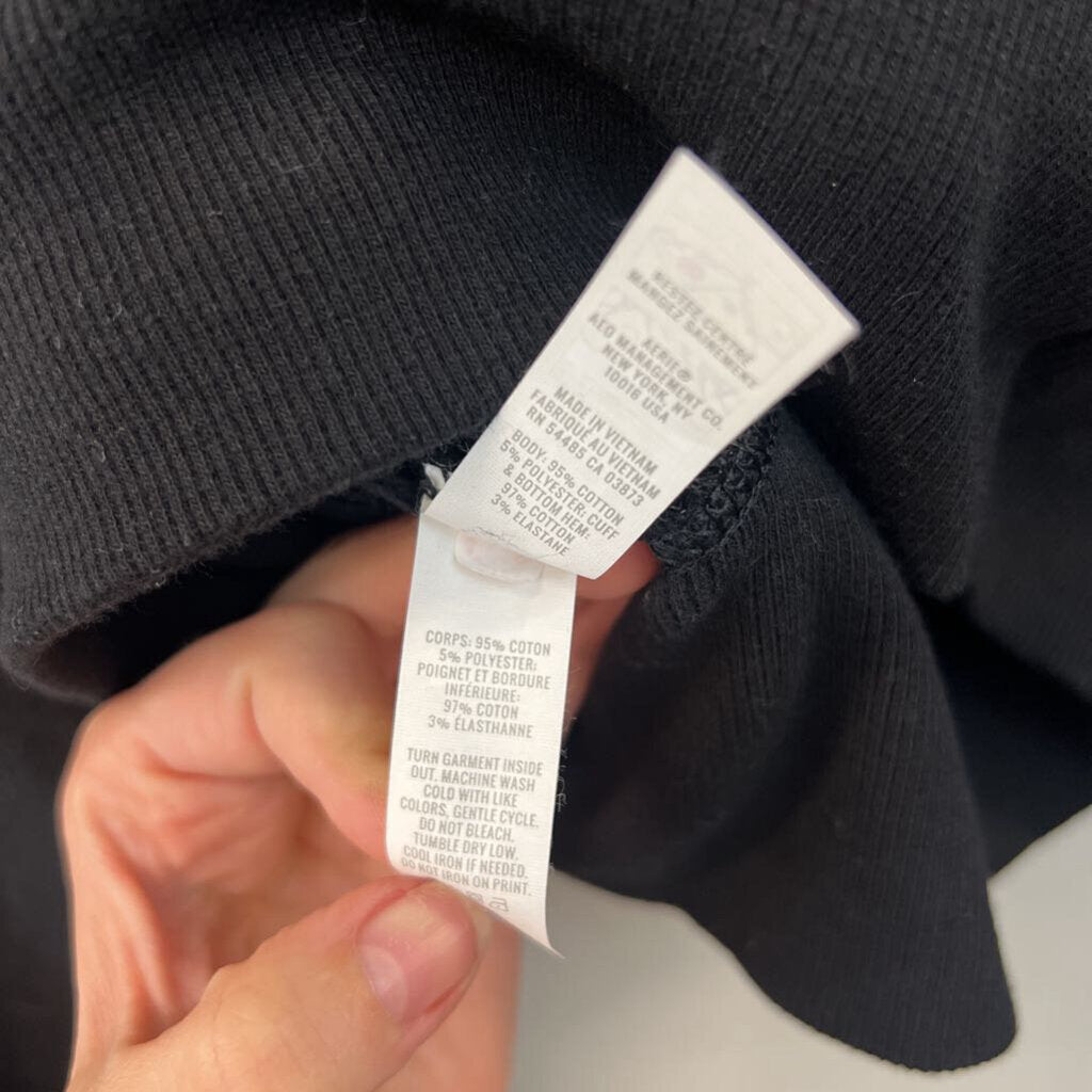 Offline by Aerie Black Cropped Hoodie Extra Small