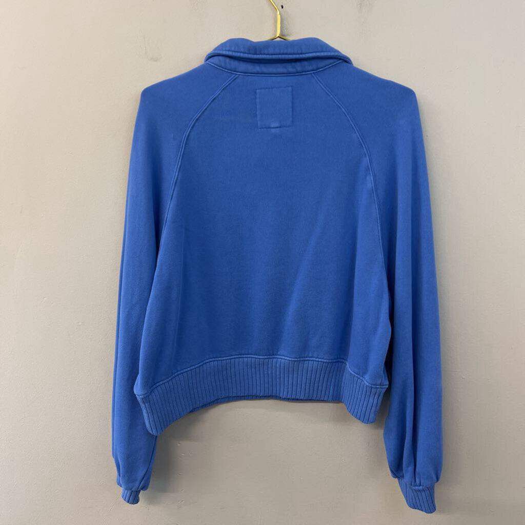 Aerie Blue Long Sleeve Henley Pullover Extra Small