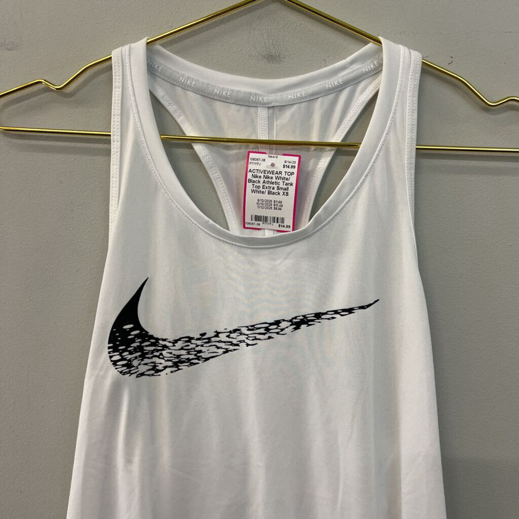 Nike White/ Black Athletic Tank Top Extra Small