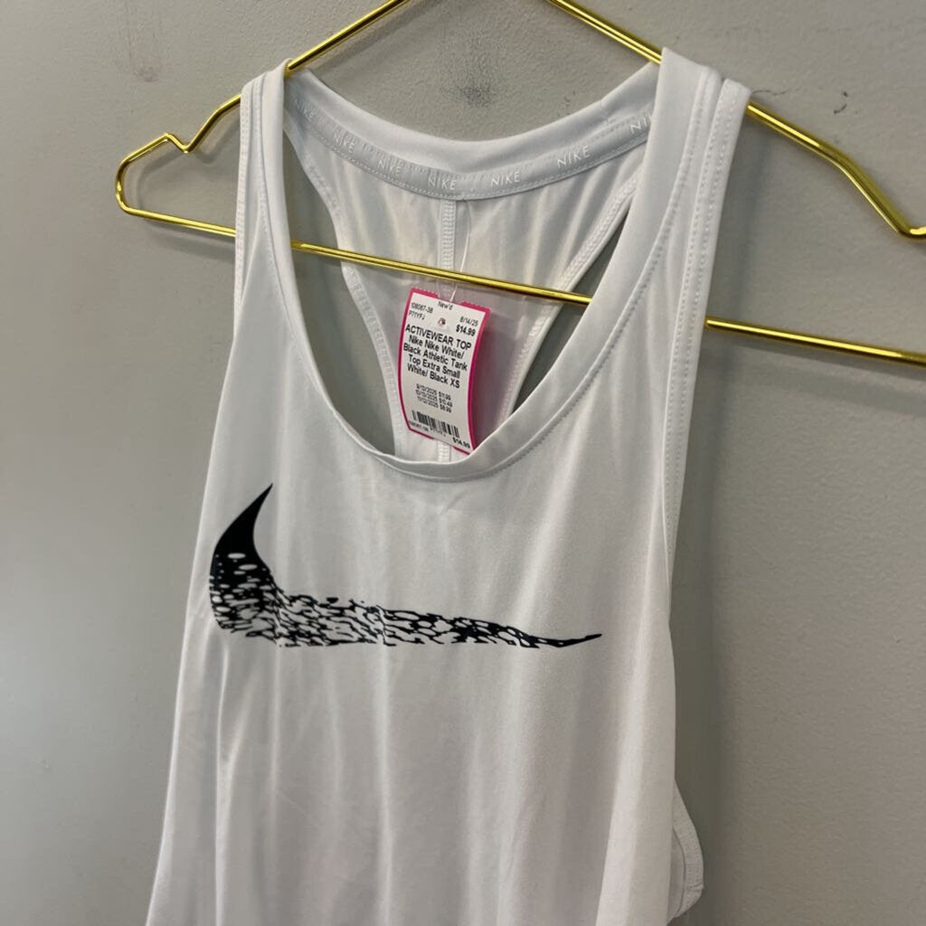 Nike White/ Black Athletic Tank Top Extra Small