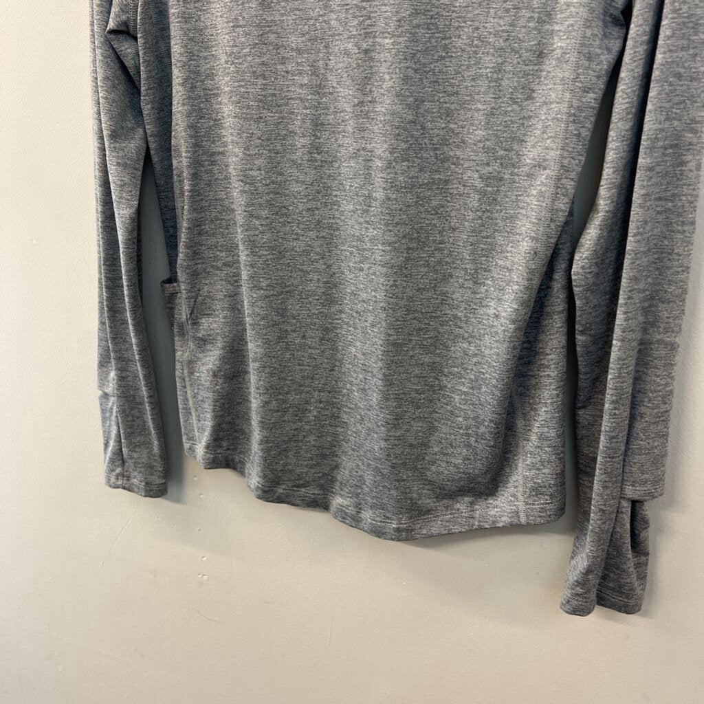 Nike Grey Quarter Zip Long Sleeve Pullover Extra Small